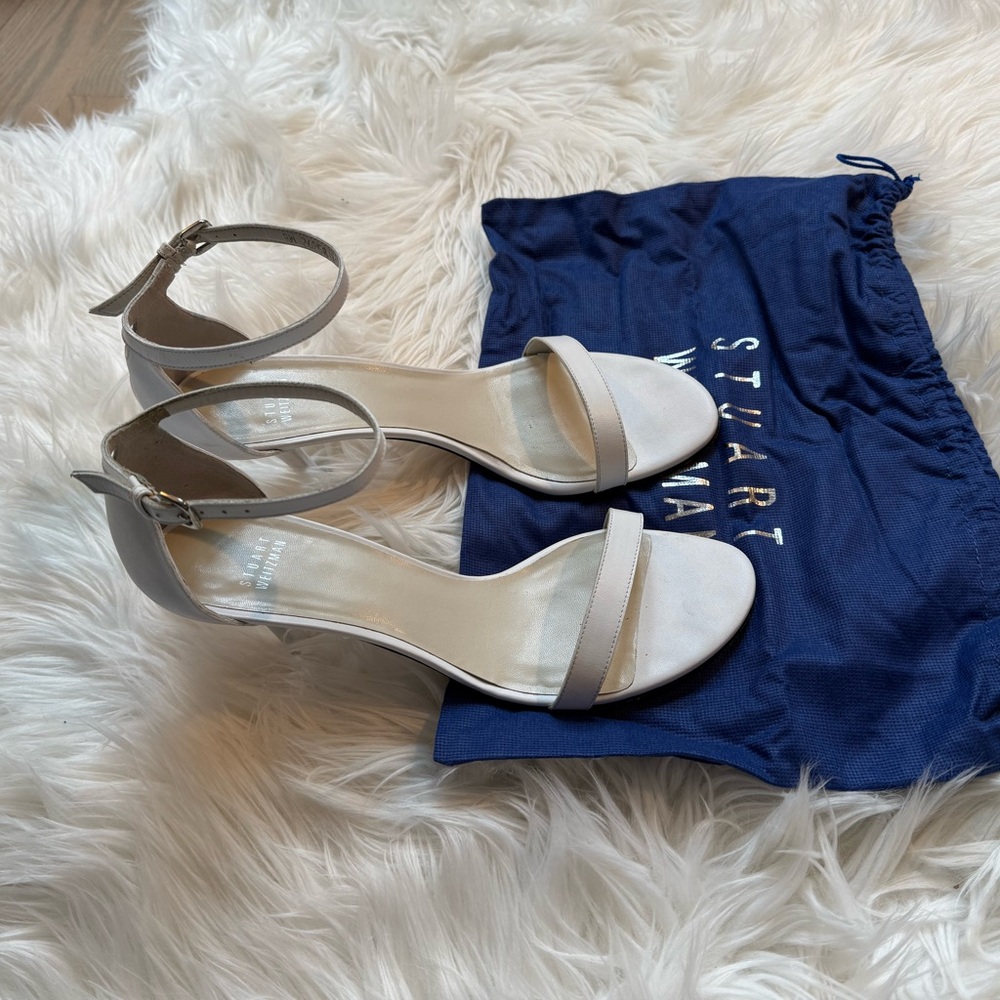 Stuart Weitzman White Heels Elegant Design